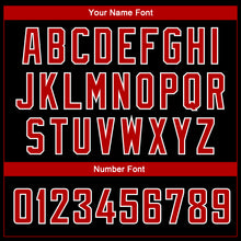 Load image into Gallery viewer, Custom Black Red-White Side Panel Abstract Lines Authentic City Edition Basketball Jersey