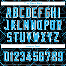 Load image into Gallery viewer, Custom Black Sky Blue-White Geometric Shapes Authentic City Edition Basketball Jersey