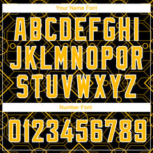 Load image into Gallery viewer, Custom Black Gold-White Geometric Shapes Authentic City Edition Basketball Jersey