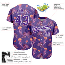 Load image into Gallery viewer, Custom Purple White 3D Pattern Design Jellyfish And Octopus Authentic Baseball Jersey