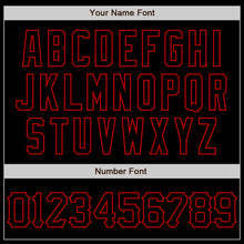 Load image into Gallery viewer, Custom Black Red 3D Pattern Design Abstract Splatter Grunge Art Authentic Baseball Jersey