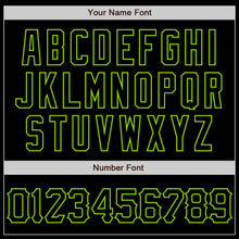 Load image into Gallery viewer, Custom Black Neon Green 3D Pattern Design Abstract Splatter Grunge Art Authentic Baseball Jersey