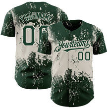 Load image into Gallery viewer, Custom Green Cream 3D Pattern Design Abstract Splatter Grunge Art Authentic Baseball Jersey