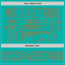 Load image into Gallery viewer, Custom Aqua Orange 3D Pattern Design Abstract Splatter Grunge Art Authentic Baseball Jersey