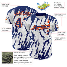 Load image into Gallery viewer, Custom White Royal-Orange 3D Pattern Design Abstract Sharp Shape Authentic Baseball Jersey