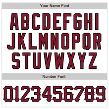 Load image into Gallery viewer, Custom White Crimson-Black 3D Pattern Design Abstract Sharp Shape Authentic Baseball Jersey