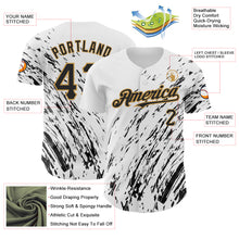 Load image into Gallery viewer, Custom White Black-Old Gold 3D Pattern Design Abstract Splash Authentic Baseball Jersey