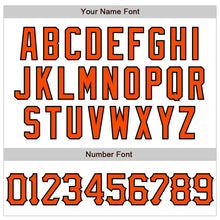 Load image into Gallery viewer, Custom White Orange-Black 3D Pattern Design Abstract Splash Authentic Baseball Jersey