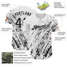 Load image into Gallery viewer, Custom White Black-Gray 3D Pattern Design Abstract Splash Authentic Baseball Jersey