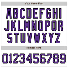 Load image into Gallery viewer, Custom White Purple-Black 3D Pattern Design Abstract Splash Authentic Baseball Jersey