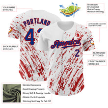 Load image into Gallery viewer, Custom White Royal-Red 3D Pattern Design Abstract Splash Authentic Baseball Jersey