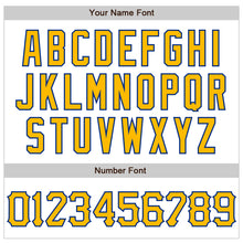 Load image into Gallery viewer, Custom White Gold-Royal 3D Pattern Design Abstract Splash Authentic Baseball Jersey