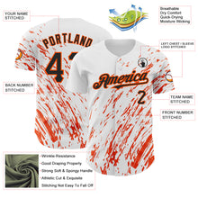Load image into Gallery viewer, Custom White Black-Orange 3D Pattern Design Abstract Splash Authentic Baseball Jersey