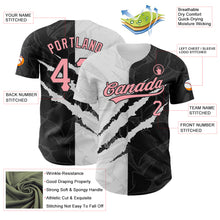 Load image into Gallery viewer, Custom Graffiti Pattern Medium Pink-Black 3D Scratch Authentic Baseball Jersey