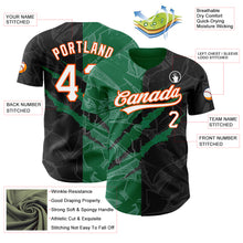 Load image into Gallery viewer, Custom Graffiti Pattern Black Kelly Green-Orange 3D Scratch Authentic Baseball Jersey