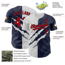 Load image into Gallery viewer, Custom Graffiti Pattern Red-Navy 3D Scratch Authentic Baseball Jersey