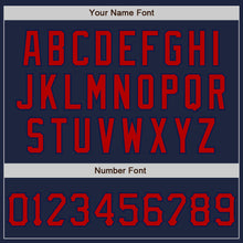 Load image into Gallery viewer, Custom Graffiti Pattern Red-Navy 3D Scratch Authentic Baseball Jersey