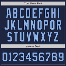 Load image into Gallery viewer, Custom Graffiti Pattern Light Blue-Navy 3D Scratch Authentic Baseball Jersey