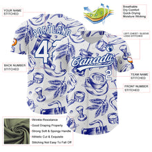 Load image into Gallery viewer, Custom White Royal 3D Pattern Design International Coffee Day Authentic Baseball Jersey