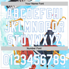 Load image into Gallery viewer, Custom White Light Blue 3D Pattern Design Music Festival Authentic Baseball Jersey