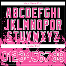 Load image into Gallery viewer, Custom Black Pink-White 3D Pattern Design Abstract Splash Grunge Art Authentic Baseball Jersey