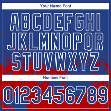 Load image into Gallery viewer, Custom Royal Red-White 3D Pattern Design Abstract Splash Grunge Art Authentic Baseball Jersey