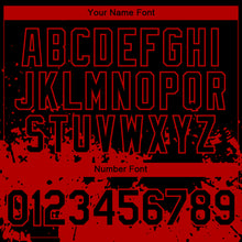 Load image into Gallery viewer, Custom Black Red 3D Pattern Design Abstract Splash Grunge Art Authentic Baseball Jersey
