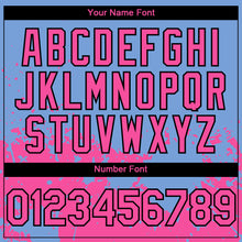 Load image into Gallery viewer, Custom Light Blue Pink-Black 3D Pattern Design Abstract Splash Grunge Art Authentic Baseball Jersey