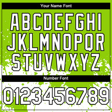 Load image into Gallery viewer, Custom Neon Green White-Black 3D Pattern Design Abstract Splash Grunge Art Authentic Baseball Jersey