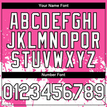 Load image into Gallery viewer, Custom Pink White-Black 3D Pattern Design Abstract Splash Grunge Art Authentic Baseball Jersey