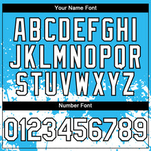 Load image into Gallery viewer, Custom Sky Blue White-Black 3D Pattern Design Abstract Splash Grunge Art Authentic Baseball Jersey