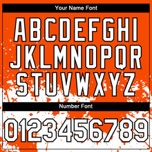 Load image into Gallery viewer, Custom Orange White-Black 3D Pattern Design Abstract Splash Grunge Art Authentic Baseball Jersey