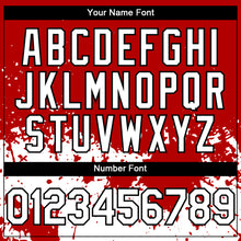 Load image into Gallery viewer, Custom Red White-Black 3D Pattern Design Abstract Splash Grunge Art Authentic Baseball Jersey