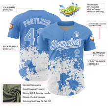 Load image into Gallery viewer, Custom Light Blue White 3D Pattern Design Abstract Splash Grunge Art Authentic Baseball Jersey
