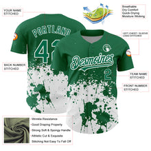 Load image into Gallery viewer, Custom Kelly Green White 3D Pattern Design Abstract Splash Grunge Art Authentic Baseball Jersey