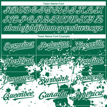 Load image into Gallery viewer, Custom Kelly Green White 3D Pattern Design Abstract Splash Grunge Art Authentic Baseball Jersey