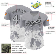 Load image into Gallery viewer, Custom Gray Black-White 3D Pattern Design Abstract Splash Grunge Art Authentic Baseball Jersey