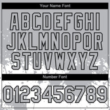 Load image into Gallery viewer, Custom Gray Black-White 3D Pattern Design Abstract Splash Grunge Art Authentic Baseball Jersey