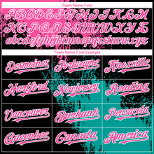 Load image into Gallery viewer, Custom Black Pink-Teal 3D Pattern Design Abstract Brush Stroke Authentic Baseball Jersey