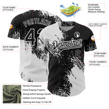 Load image into Gallery viewer, Custom Black White 3D Pattern Design Abstract Brush Stroke Authentic Baseball Jersey