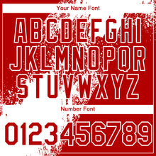 Load image into Gallery viewer, Custom Red White 3D Pattern Design Abstract Brush Stroke Authentic Baseball Jersey