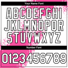 Load image into Gallery viewer, Custom White Pink-Black 3D Pattern Design Abstract Brush Stroke Authentic Baseball Jersey