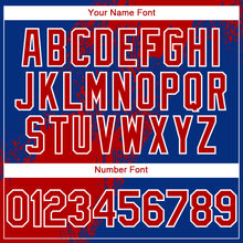 Load image into Gallery viewer, Custom Royal Red-White 3D Pattern Design Abstract Brush Stroke Authentic Baseball Jersey