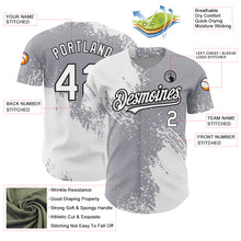Load image into Gallery viewer, Custom Gray White-Black 3D Pattern Design Abstract Brush Stroke Authentic Baseball Jersey
