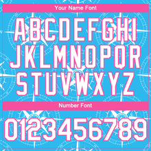 Load image into Gallery viewer, Custom Sky Blue White-Pink 3D Pattern Design Navigation Compass Authentic Baseball Jersey