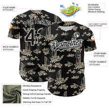 Load image into Gallery viewer, Custom Black White 3D Pattern Design Boats And Fish Authentic Baseball Jersey