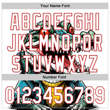 Load image into Gallery viewer, Custom White Red 3D Pattern Design Cartoon Crocodile Authentic Baseball Jersey