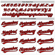 Load image into Gallery viewer, Custom White Red-Black 3D Pattern Design Curve Lines Authentic Baseball Jersey