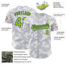 Load image into Gallery viewer, Custom White Neon Green-Navy 3D Pattern Design Curve Lines Authentic Baseball Jersey