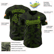 Load image into Gallery viewer, Custom Black Neon Green 3D Pattern Design Curve Lines Authentic Baseball Jersey